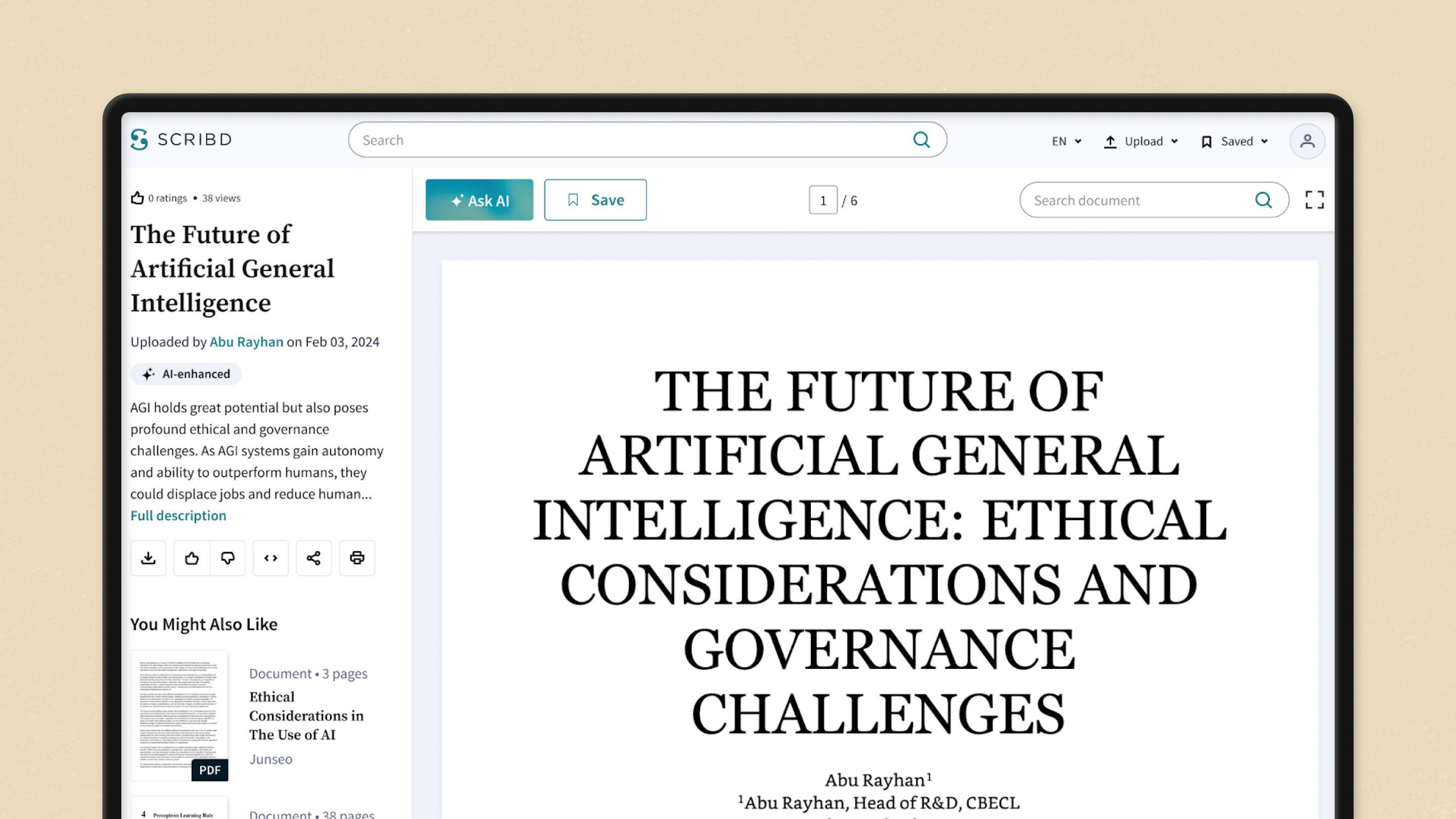 Scribd product screenshot