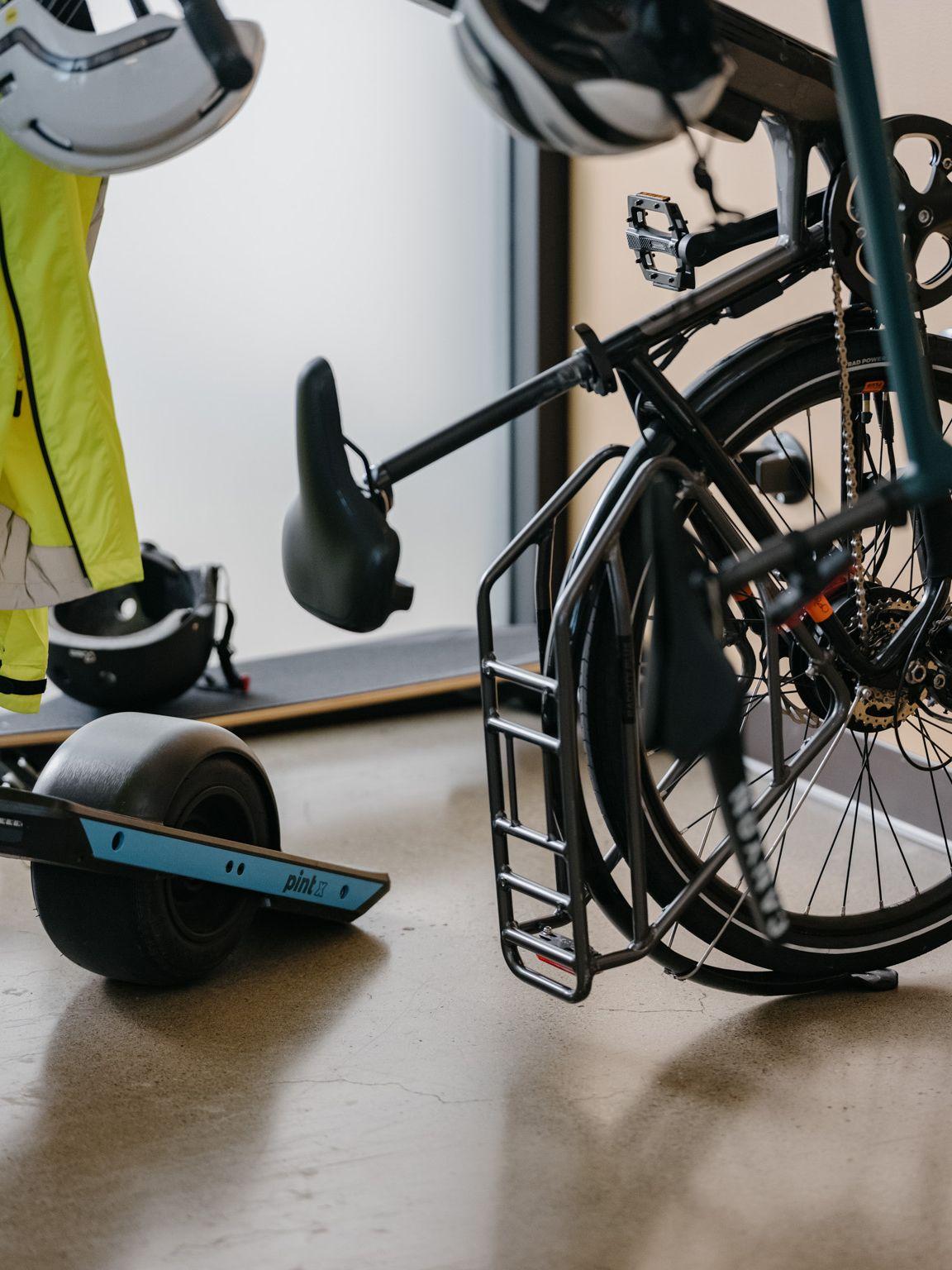 Stationed bicycle in office