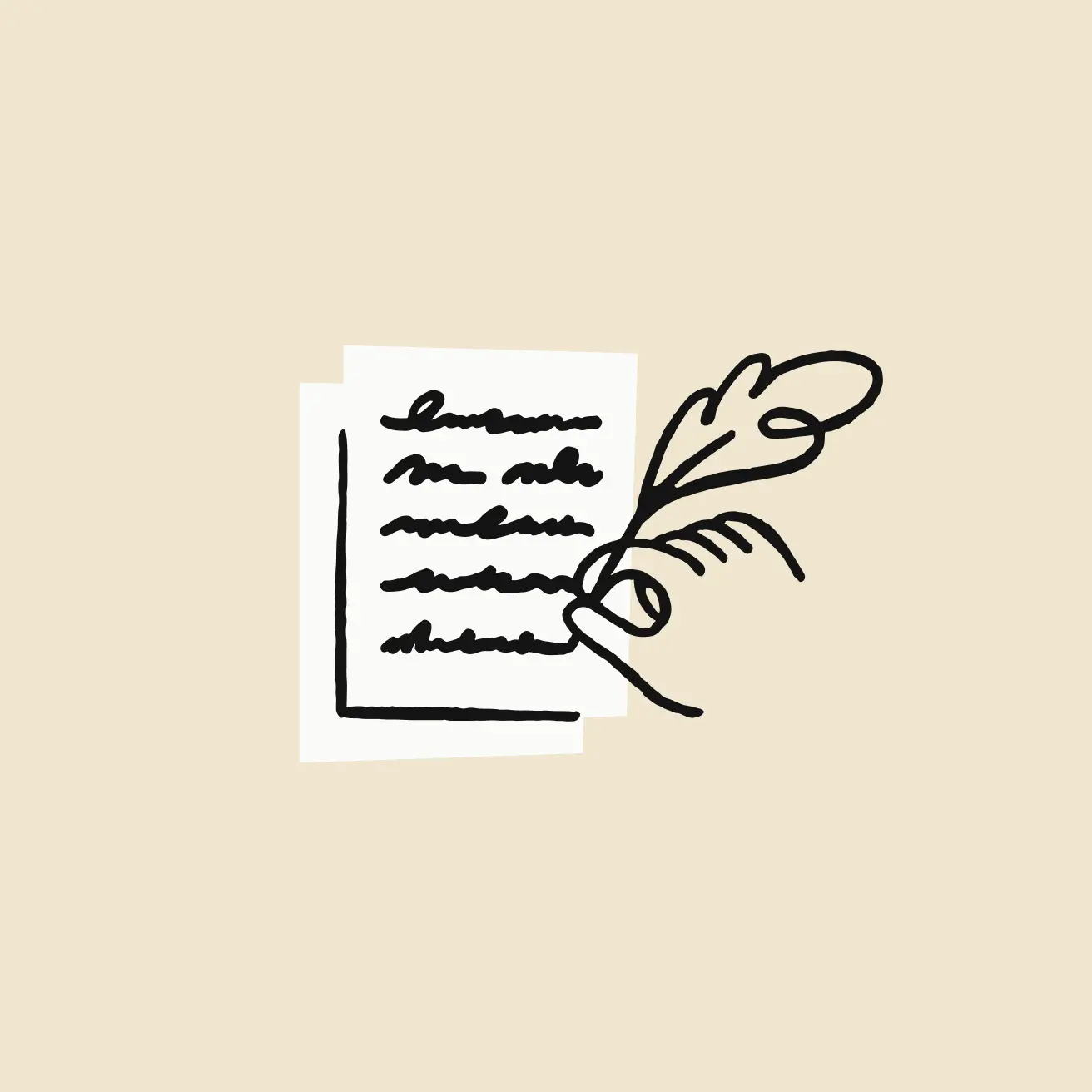 A hand with a feather quill writing a policy document.