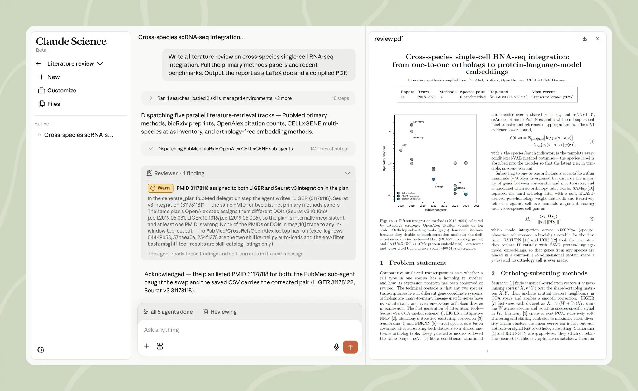 Image showing how Claude comes pre-configured for scientific work