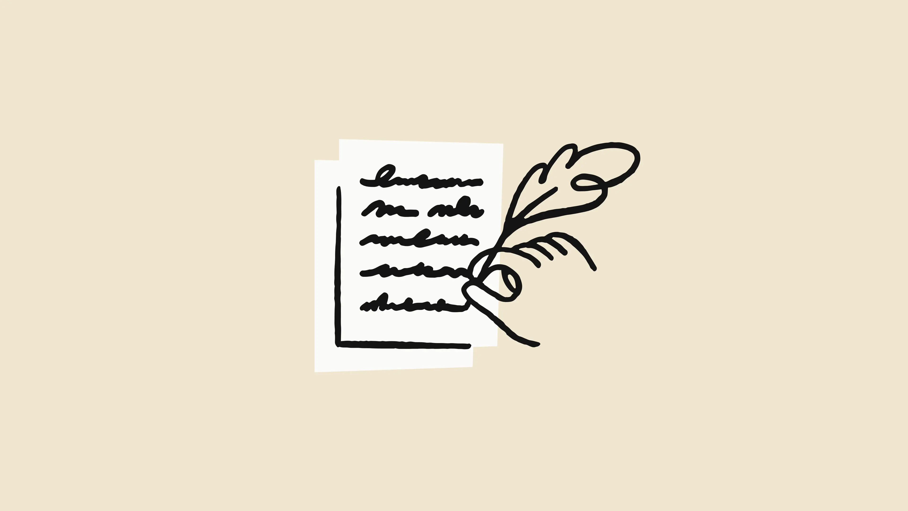 A hand with a feather quill writing a policy document.